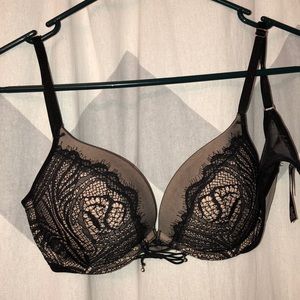 Black and Tan lace push up bra
